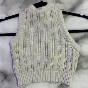 Knit halter crop top
